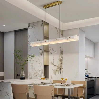 Luno Alabaster Linear Chandelier L 100cm | Celestre