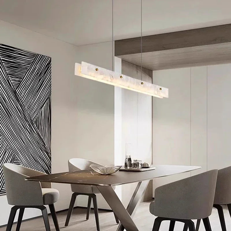 Luno Alabaster Linear Chandelier | Celestre