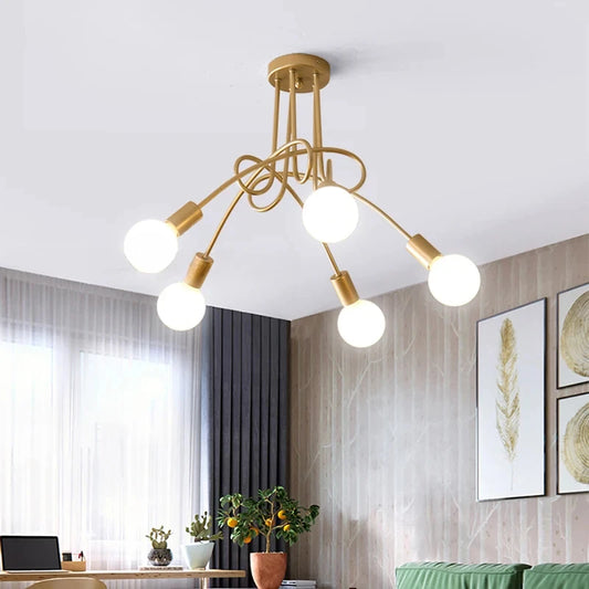 Lena Molecular Branch Ceiling Light Gold 5 Heads | Celestre