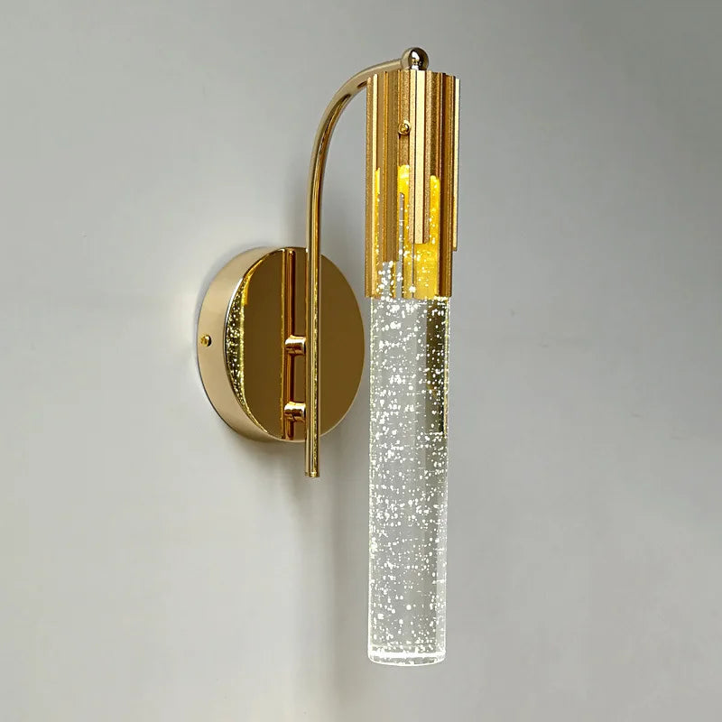 Vemi Crystal Seeded Cylindrical Wall Light Without Pull Switch | Celestre