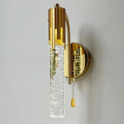 Vemi Crystal Seeded Cylindrical Wall Light Pull Switch | Celestre