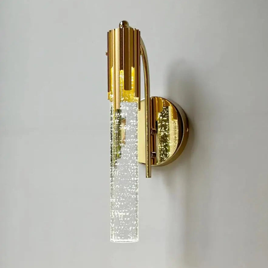 Vemi Crystal Seeded Cylindrical Wall Light | Celestre