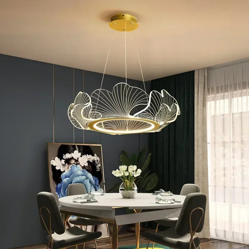 Cavo Ginkgo Leaf Round Chandelier | Celestre