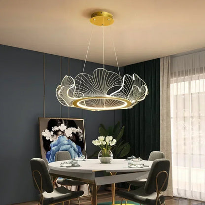 Cavo Ginkgo Leaf Round Chandelier | Celestre