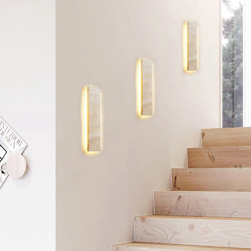 Mero Travertine Long Backlit Wall Light | Celestre