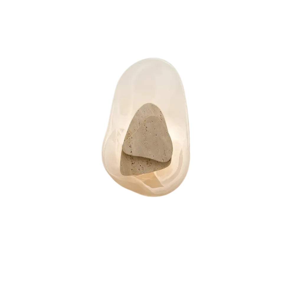 Lequ Travertine Pebble Style Wall Light | Celestre