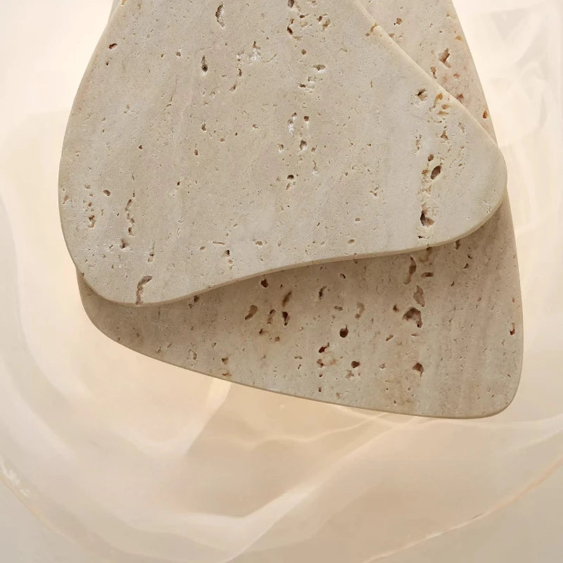 Lequ Travertine Pebble Style Wall Light | Celestre