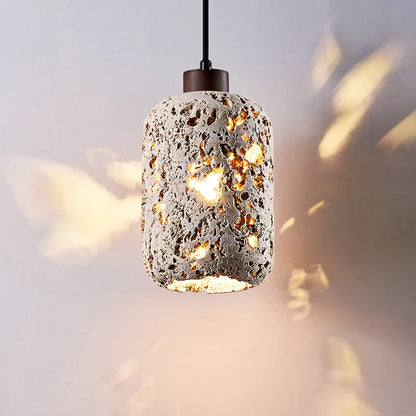 Ezra Travertine Cylindrical Pendant Light | Celestre