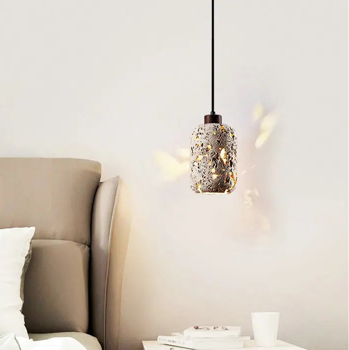 Ezra Travertine Cylindrical Pendant Light | Celestre