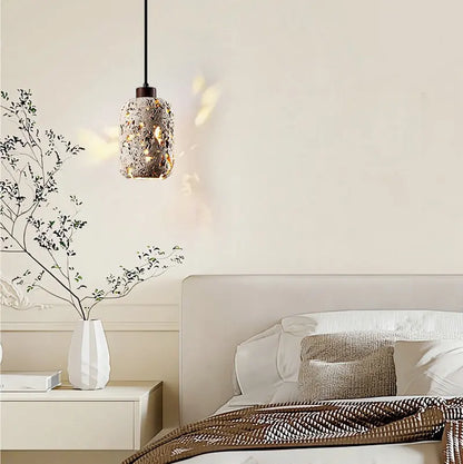Ezra Travertine Cylindrical Pendant Light | Celestre