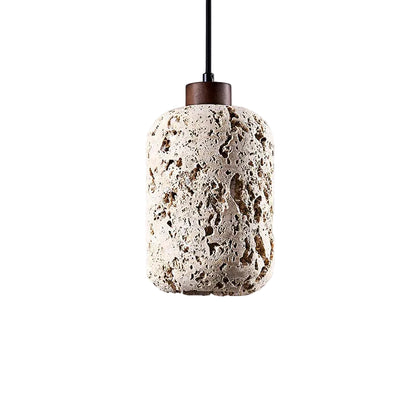 Ezra Travertine Cylindrical Pendant Light | Celestre