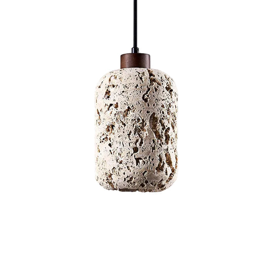 Ezra Travertine Cylindrical Pendant Light | Celestre