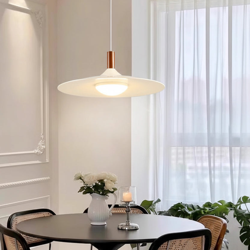 Bima Minimalist Hat Pendant Light White D 35 cm | Celestre