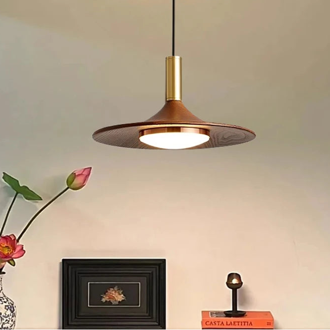 Bima Minimalist Hat Pendant Light Brown D 35 cm | Celestre