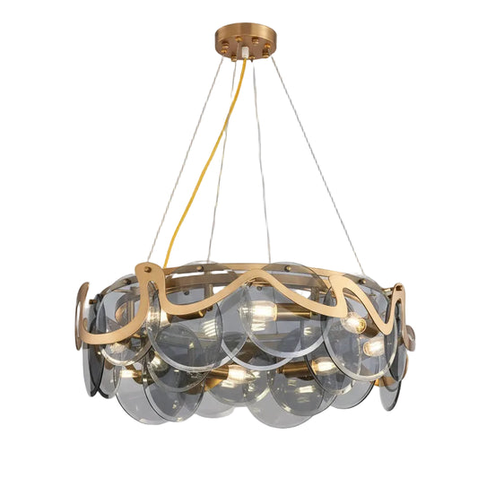 Kino Round Stained Glass Discs Chandelier | Celestre