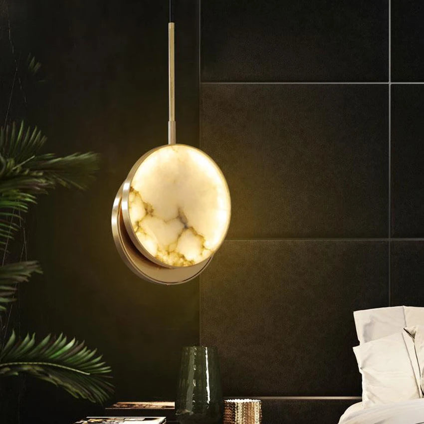 Gelo Alabaster Disc Pendant Light | Celestre