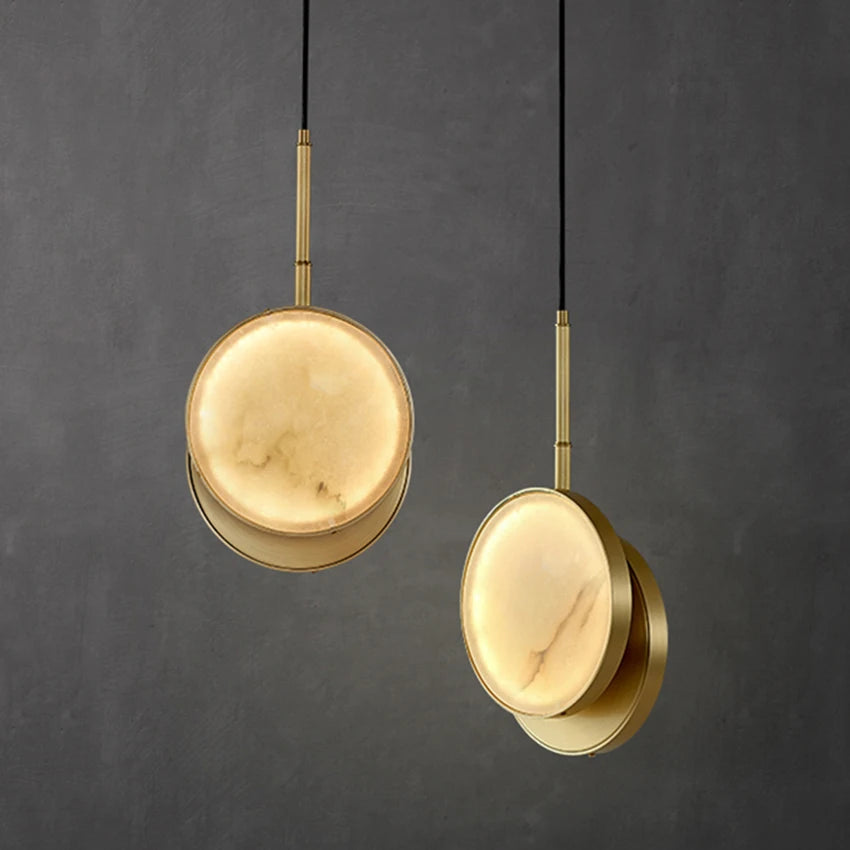 Gelo Alabaster Disc Pendant Light | Celestre