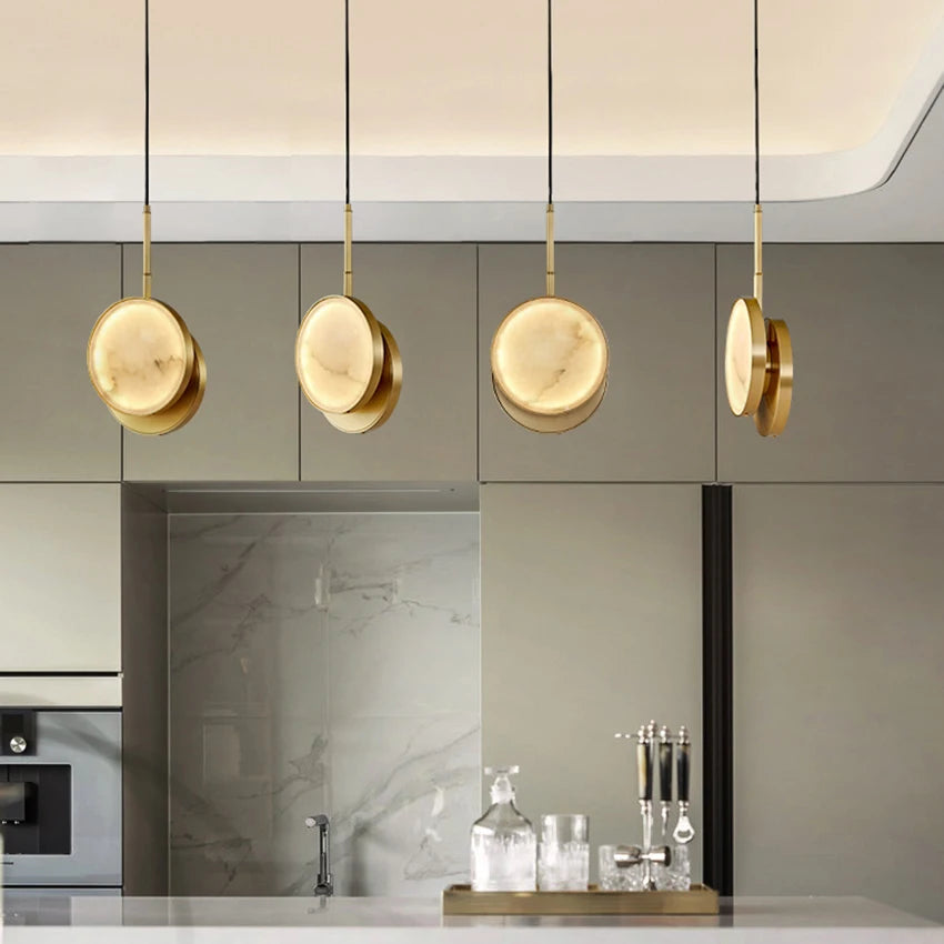 Gelo Alabaster Disc Pendant Light | Celestre
