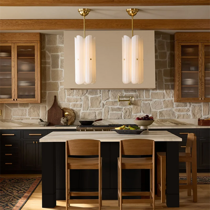 Delu Fluted Glass Cylinder Pendant Light | Celestre