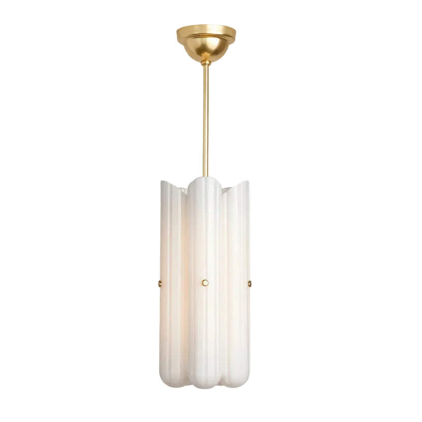 Delu Fluted Glass Cylinder Pendant Light | Celestre