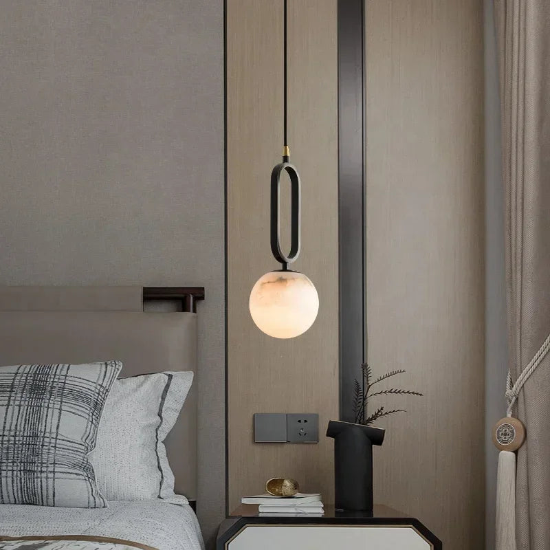 Zella Alabaster Orb Pendant Light | Celestre