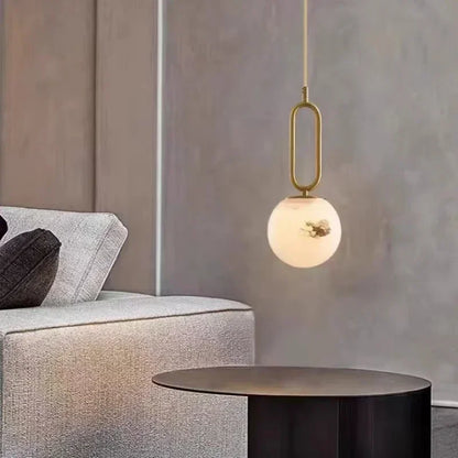 Zella Alabaster Orb Pendant Light Gold | Celestre