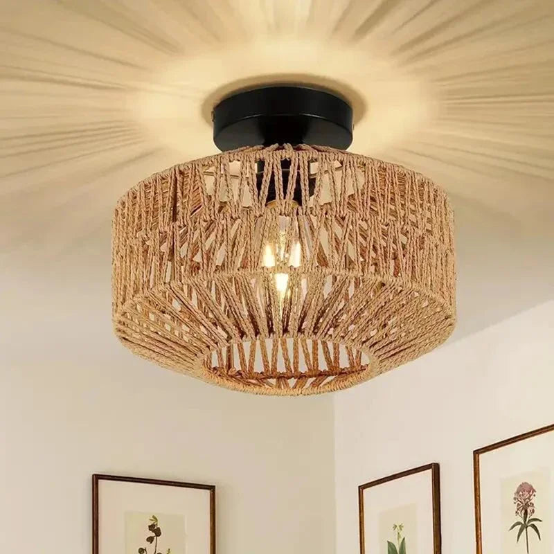 Helix Rattan Ceiling Light | Celestre