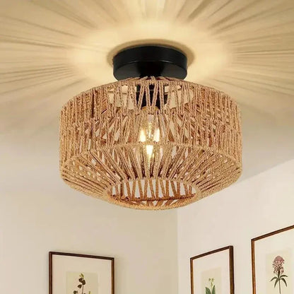 Helix Rattan Ceiling Light | Celestre