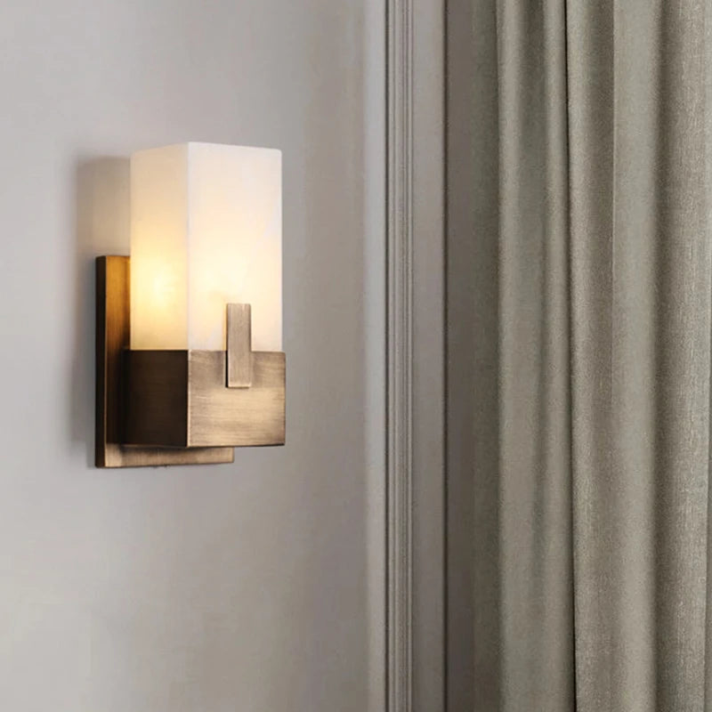 Leco Rectangular Alabaster Wall Light | Celestre