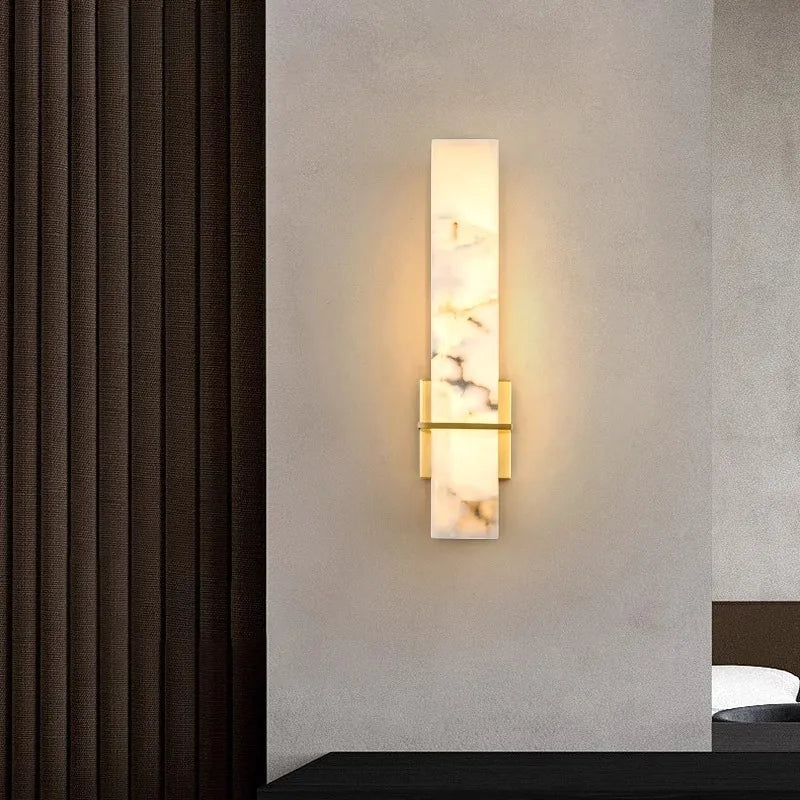 Dela Alabaster Long Rectangular Wall Light | Celestre
