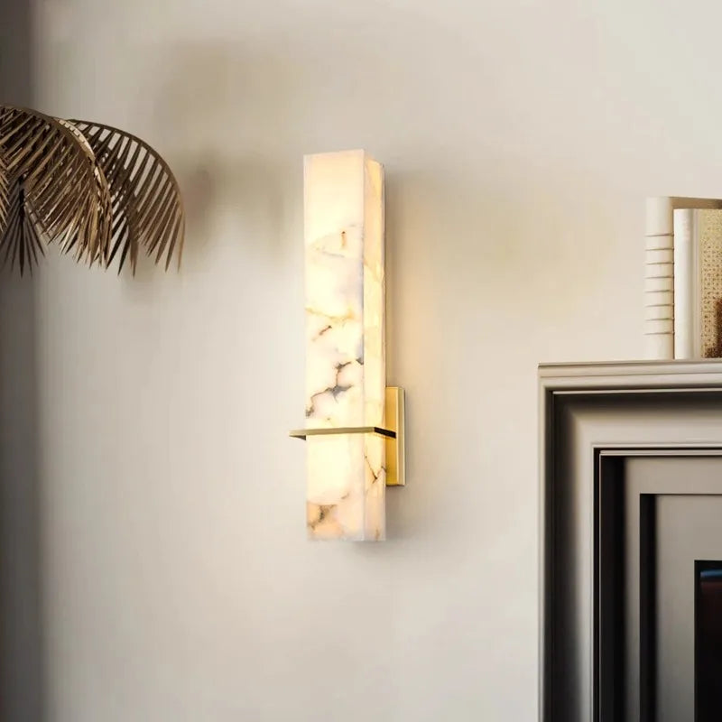 Dela Alabaster Long Rectangular Wall Light | Celestre