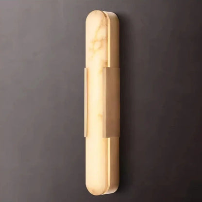 Liro Alabaster Pill Shaped Wall Light Gold 50cm | Celestre