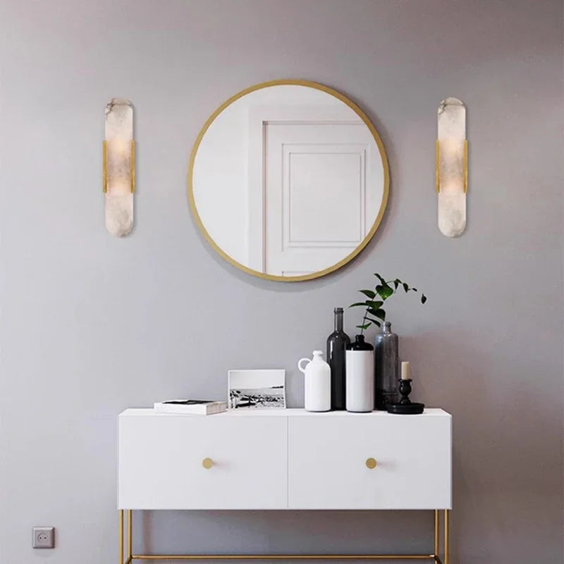 Liro Alabaster Pill Shaped Wall Light | Celestre