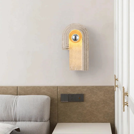 Lini Travertine Arched Wall Light | Celestre