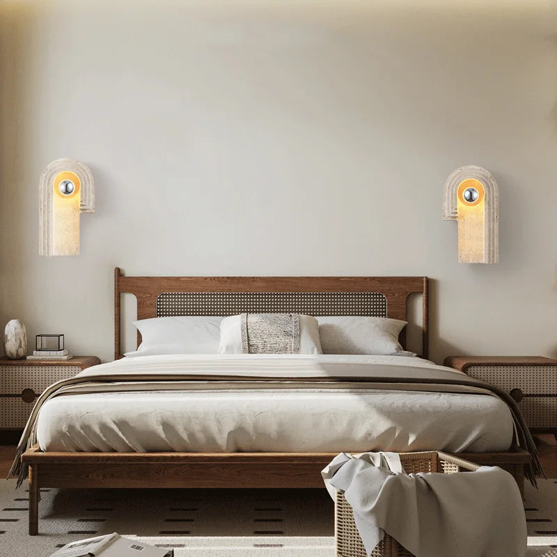 Lini Travertine Arched Wall Light | Celestre