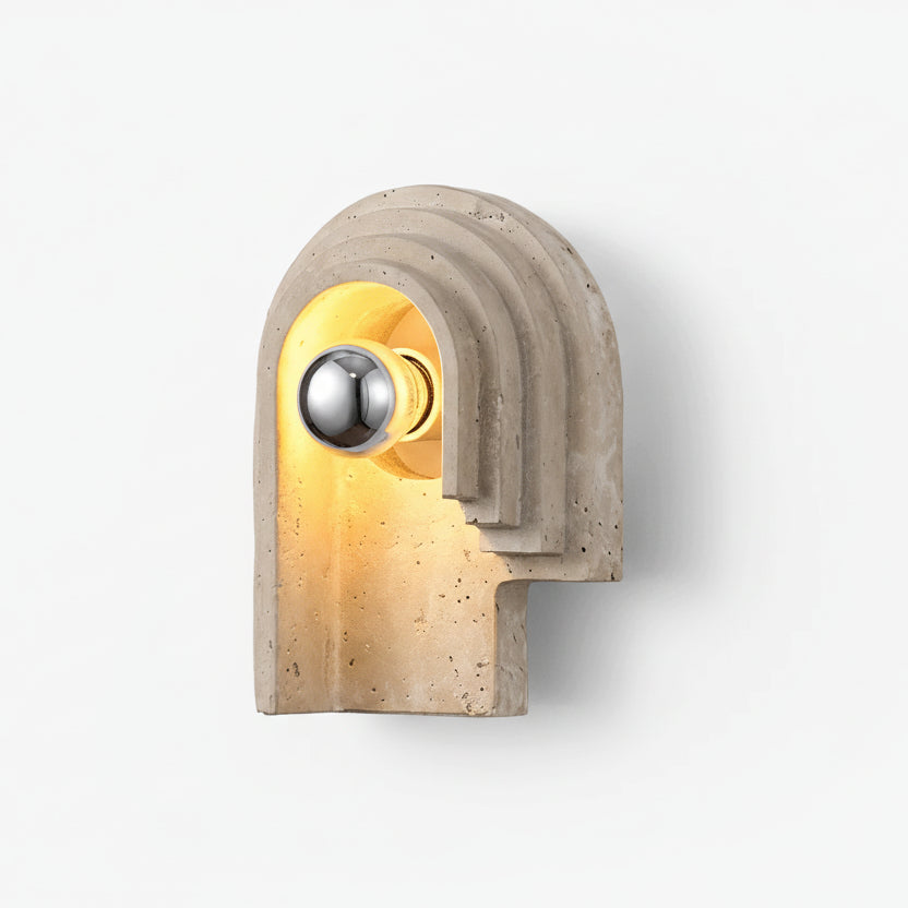 Lini Travertine Arched Wall Light H 20 cm Right | Celestre