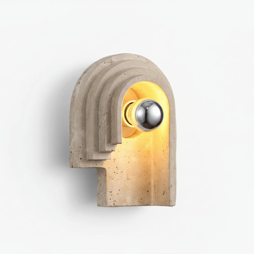 Lini Travertine Arched Wall Light H 20 cm Left | Celestre