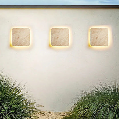 Geli Travertine Square Outdoor Wall Light | Celestre