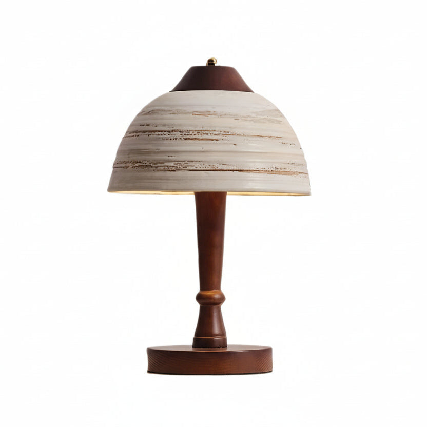 Iren Dome Ceramic Wooden Table Lamp | Celestre