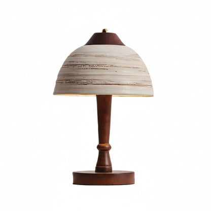 Iren Dome Ceramic Wooden Table Lamp | Celestre