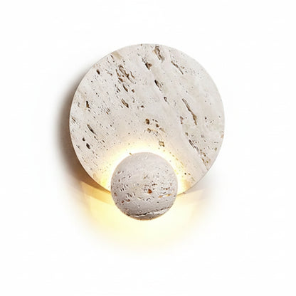 Dever Travertine Disk Wall Light | Celestre