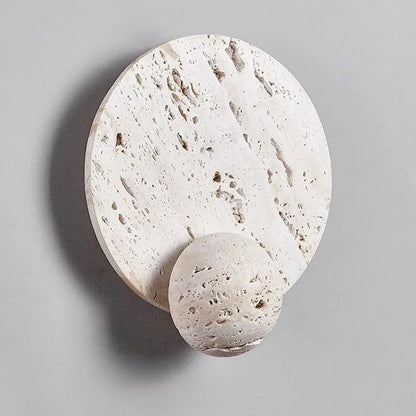 Dever Travertine Disk Wall Light White Stone | Celestre