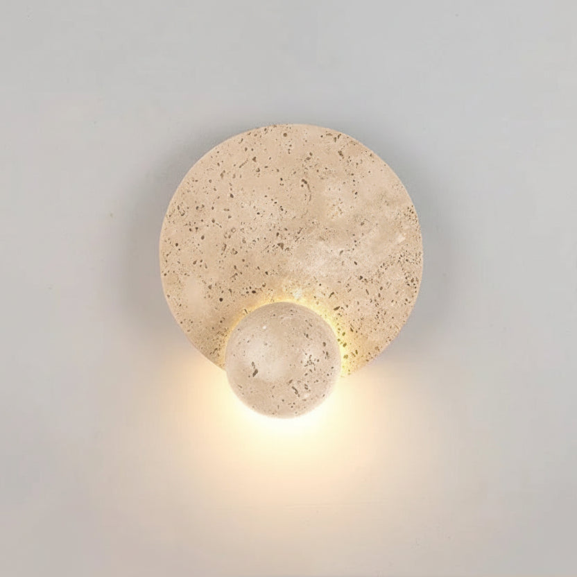 Dever Travertine Disk Wall Light | Celestre