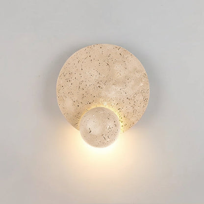 Dever Travertine Disk Wall Light | Celestre