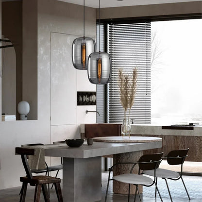 Miel Ribbed Oval Pendant Light | Celestre