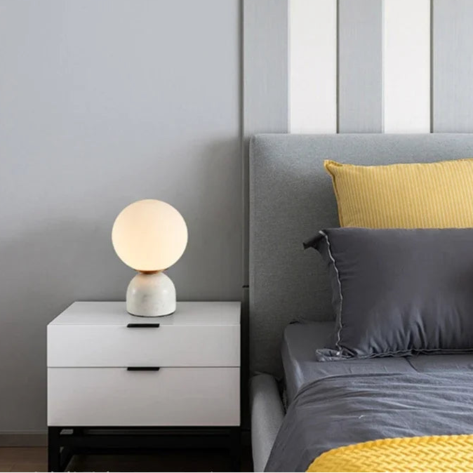Alor Marble Dome Bedside Lamp | Celestre