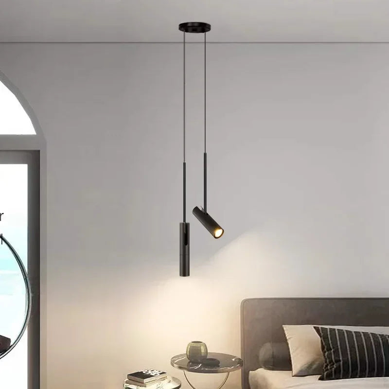 Flyn Cylindrical Pendant Light Black 2 Heads | Celestre