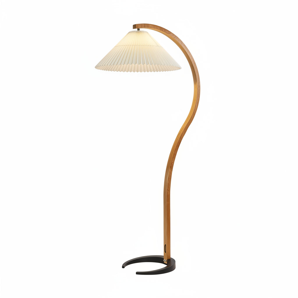 Kera Wooden Arc Floor Lamp | Celestre