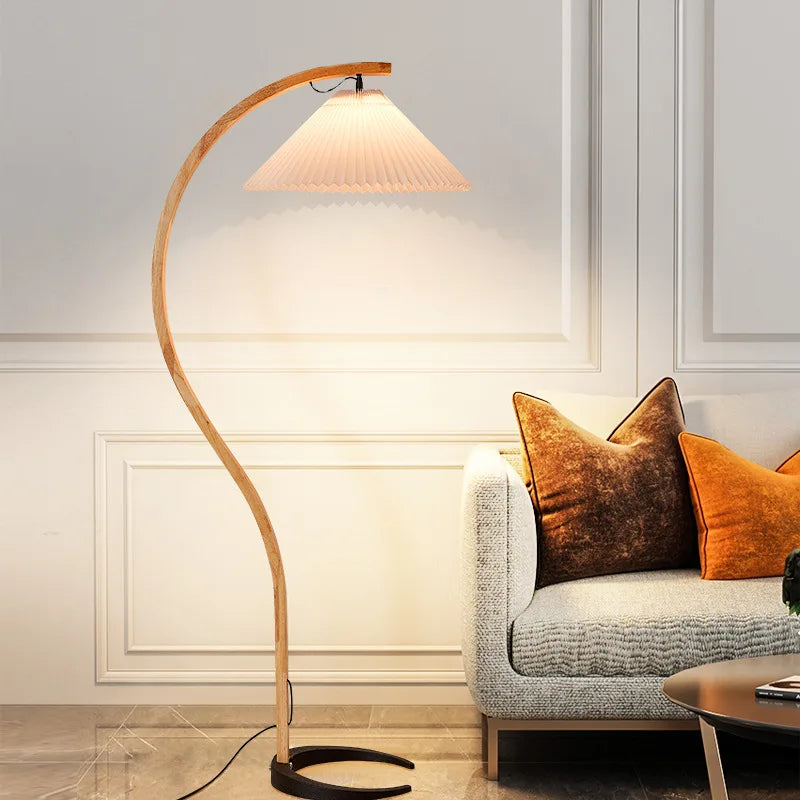 Kera Wooden Arc Floor Lamp | Celestre
