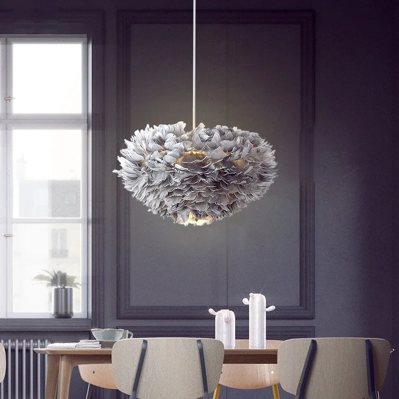 Zere Feather Round Pendant Light | Celestre
